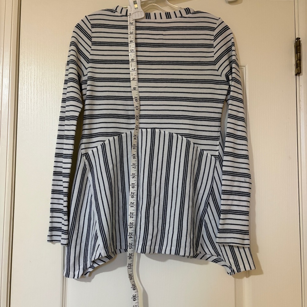 Maeve Navy and White Striped Knit Top - Picture 7 of 11